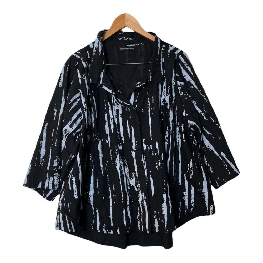 Snapdragon & Twig Black Blouse Shirt Top XXL